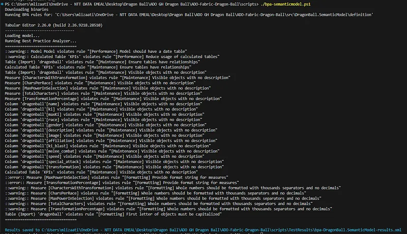 Este es el resultado si ejecutas desde Terminal el script