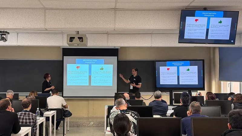 Miguel y yo en el DataSaturday en Madrid.