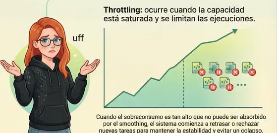 Throttling en Fabric: cuándo ocurre y cómo evitarlo. Imagen generada por IA